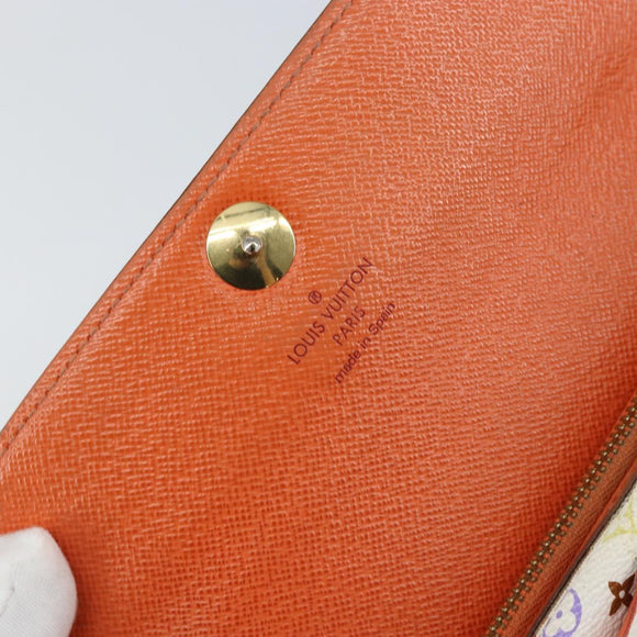 LOUIS VUITTON Multicolor Portefeuille Sarah Wallet White M93532 LV Auth bs31603