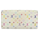 LOUIS VUITTON Multicolor Portefeuille Sarah Wallet White M93532 LV Auth bs31603-2