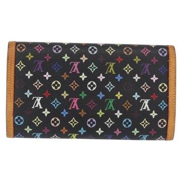 LOUIS VUITTON Monogram Multicolor Porte Tresor Wallet Black M92658 Auth bs31604 - 0