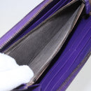 BOTTEGA VENETA INTRECCIATO Long Wallet Leather Purple Auth bs31615-10