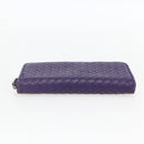 BOTTEGA VENETA INTRECCIATO Long Wallet Leather Purple Auth bs31615-6