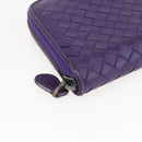 BOTTEGA VENETA INTRECCIATO Long Wallet Leather Purple Auth bs31615-14