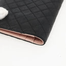 CHANEL Matelasse Long Wallet Lamb Skin Black CC Auth bs31616-10