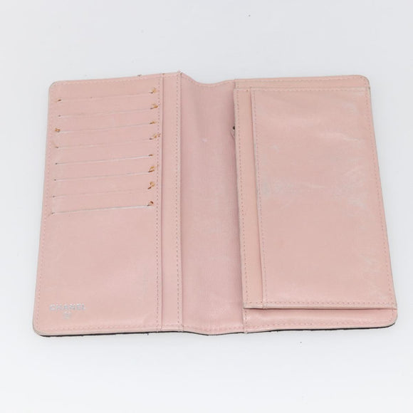 CHANEL Matelasse Long Wallet Lamb Skin Black CC Auth bs31616