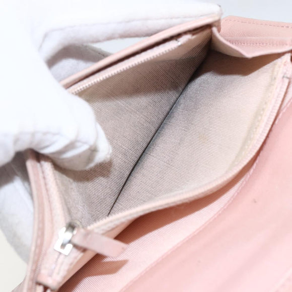 CHANEL Matelasse Long Wallet Lamb Skin Black CC Auth bs31616