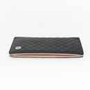 CHANEL Matelasse Long Wallet Lamb Skin Black CC Auth bs31616-4