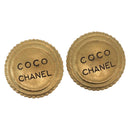 CHANEL Earring metal Gold Tone CC Auth bs31617V-1