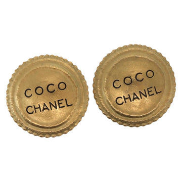 CHANEL Earring metal Gold Tone CC Auth bs31617V