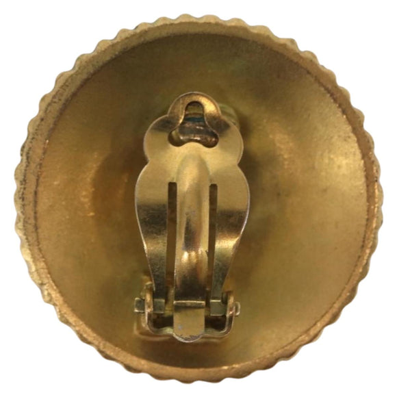 CHANEL Earring metal Gold Tone CC Auth bs31617V