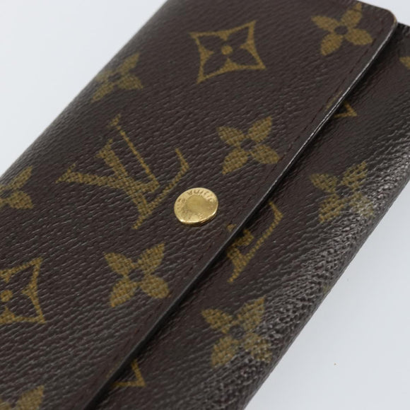 LOUIS VUITTON Monogram Porte Monnaie Zip Wallet M61735 LV Auth bs31618