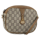 GUCCI GG Plus Supreme Shoulder Bag PVC Beige Gold Auth bs31626-1