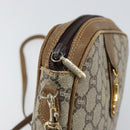 GUCCI GG Plus Supreme Shoulder Bag PVC Beige Gold Auth bs31626-15