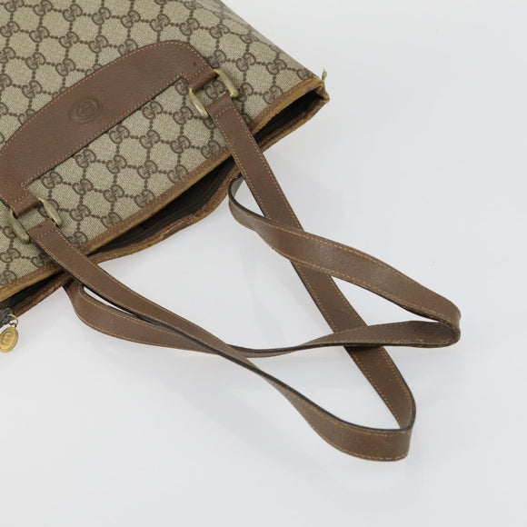 GUCCI GG Supreme Tote Bag PVC 3 Set Beige Black Auth bs31627