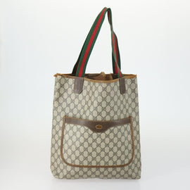 GUCCI GG Supreme Tote Bag PVC 3 Set Beige Black Auth bs31627 - 0