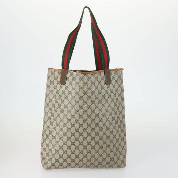 GUCCI GG Supreme Tote Bag PVC 3 Set Beige Black Auth bs31627