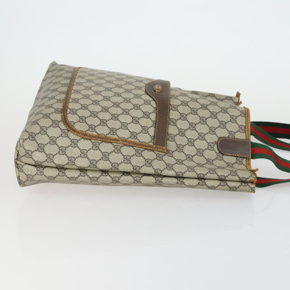 GUCCI GG Supreme Tote Bag PVC 3 Set Beige Black Auth bs31627