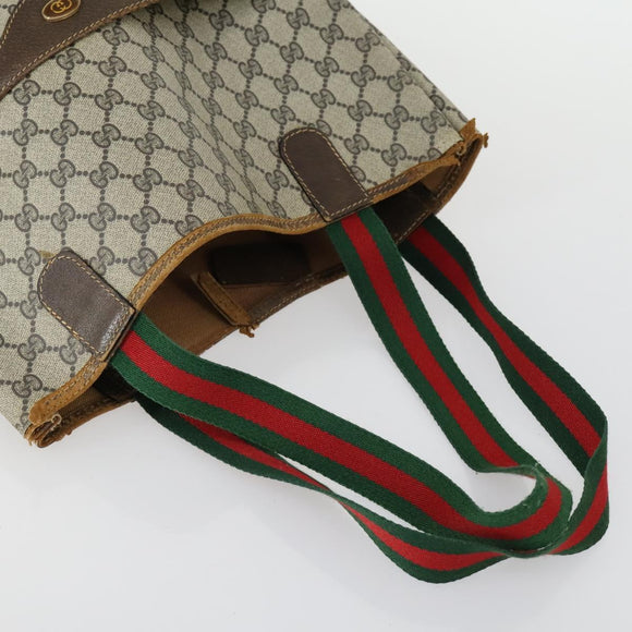 GUCCI GG Supreme Tote Bag PVC 3 Set Beige Black Auth bs31627
