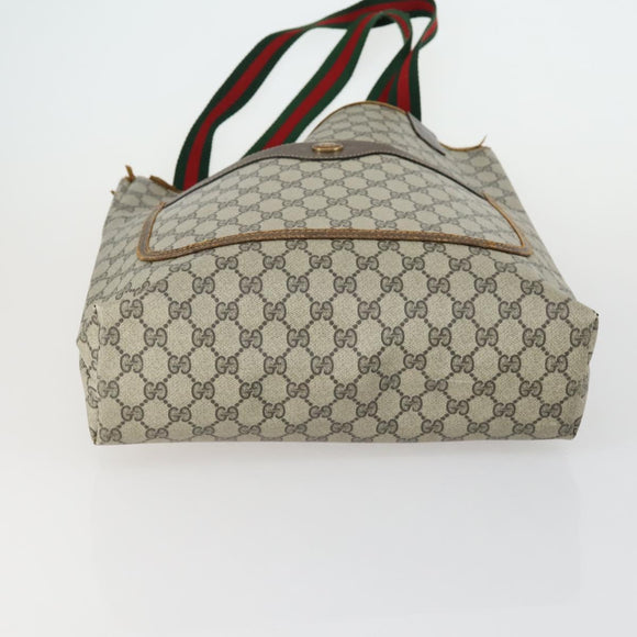 GUCCI GG Supreme Tote Bag PVC 3 Set Beige Black Auth bs31627
