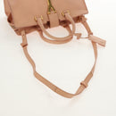 SAINT LAURENT Petit Kabas Hand Bag Leather 2way Pink Gold Auth bs31628-12