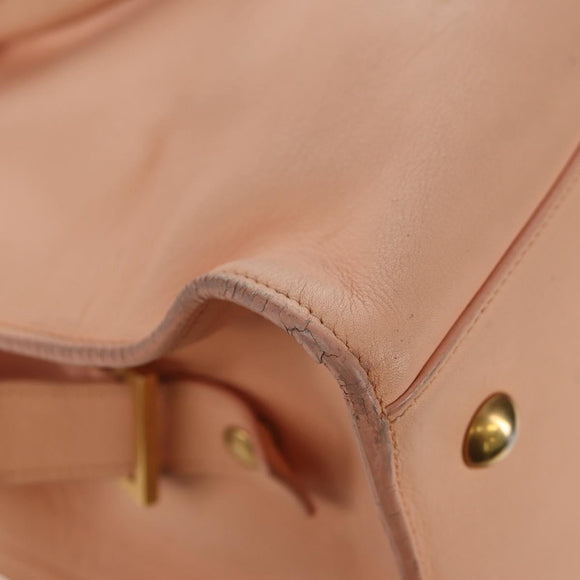 SAINT LAURENT Petit Kabas Hand Bag Leather 2way Pink Gold Auth bs31628