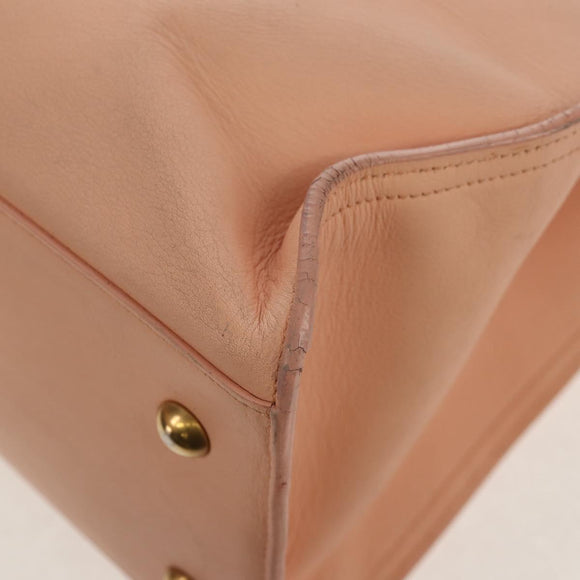 SAINT LAURENT Petit Kabas Hand Bag Leather 2way Pink Gold Auth bs31628