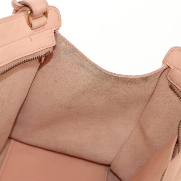 SAINT LAURENT Petit Kabas Hand Bag Leather 2way Pink Gold Auth bs31628