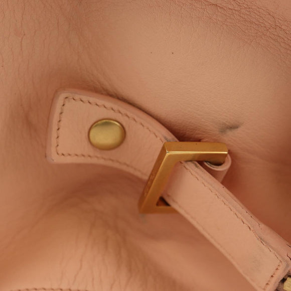 SAINT LAURENT Petit Kabas Hand Bag Leather 2way Pink Gold Auth bs31628