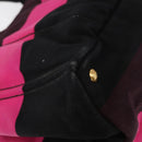 PRADA Canapa GM Hand Bag Canvas Pink Black Auth bs31630-9