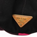 PRADA Canapa GM Hand Bag Canvas Pink Black Auth bs31630-17