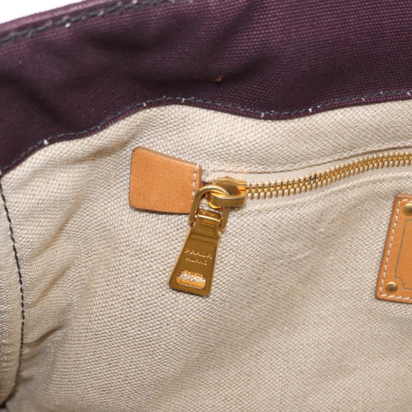 PRADA Canapa GM Hand Bag Canvas Pink Black Auth bs31630