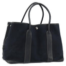 HERMES Tower Ash Garden Party MM Tote Bag Canvas Black Silver Auth bs31631-1