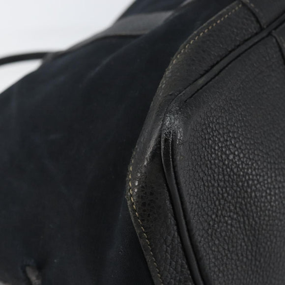 HERMES Tower Ash Garden Party MM Tote Bag Canvas Black Silver Auth bs31631