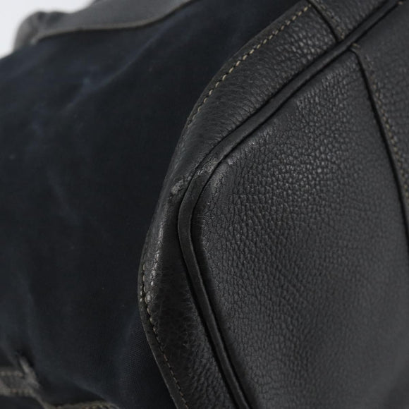 HERMES Tower Ash Garden Party MM Tote Bag Canvas Black Silver Auth bs31631