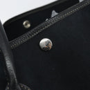 HERMES Tower Ash Garden Party MM Tote Bag Canvas Black Silver Auth bs31631-17