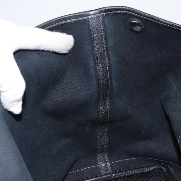 HERMES Tower Ash Garden Party MM Tote Bag Canvas Black Silver Auth bs31631