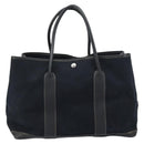 HERMES Tower Ash Garden Party MM Tote Bag Canvas Black Silver Auth bs31631-2