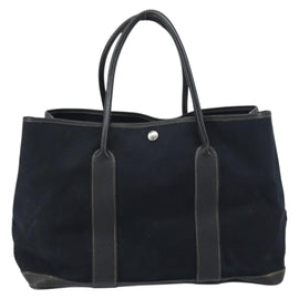 HERMES Tower Ash Garden Party MM Tote Bag Canvas Black Silver Auth bs31631 - 0