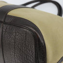 HERMES Tower Ash Garden Party MM Tote Bag Canvas Beige Silver Auth bs31632-16
