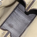 HERMES Tower Ash Garden Party MM Tote Bag Canvas Beige Silver Auth bs31632-11