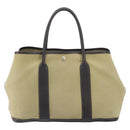 HERMES Tower Ash Garden Party MM Tote Bag Canvas Beige Silver Auth bs31632-13