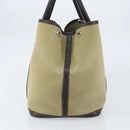 HERMES Tower Ash Garden Party MM Tote Bag Canvas Beige Silver Auth bs31632-3