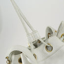 CHANEL Chain Shoulder Bag Leather White Gold CC Auth bs31633-10