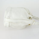 CHANEL Chain Shoulder Bag Leather White Gold CC Auth bs31633-3