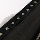 VALENTINO Rock Studs Shoulder Bag Leather Black Gold Auth bs31636-10