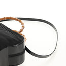 GUCCI Bamboo Hand Bag Nylon Enamel Black Silver 002 2040 0430 Auth bs31639-15