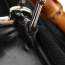 GUCCI Bamboo Hand Bag Nylon Enamel Black Silver 002 2040 0430 Auth bs31639-10