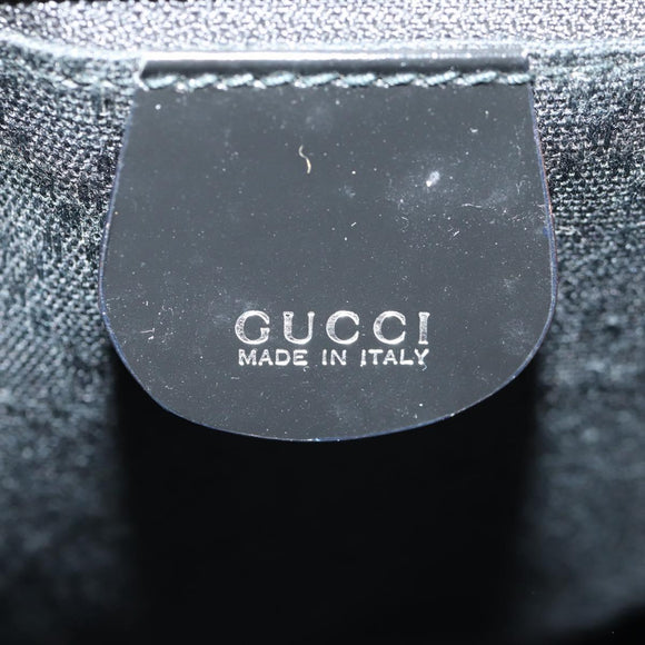GUCCI Bamboo Hand Bag Nylon Enamel Black Silver 002 2040 0430 Auth bs31639
