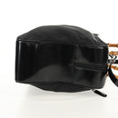 GUCCI Bamboo Hand Bag Nylon Enamel Black Silver 002 2040 0430 Auth bs31639-4