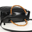 GUCCI Bamboo Hand Bag Nylon Enamel Black Silver 002 2040 0430 Auth bs31639-6