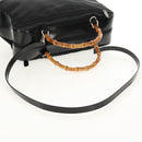 GUCCI Bamboo Hand Bag Nylon Enamel Black Silver 002 2040 0430 Auth bs31639-8